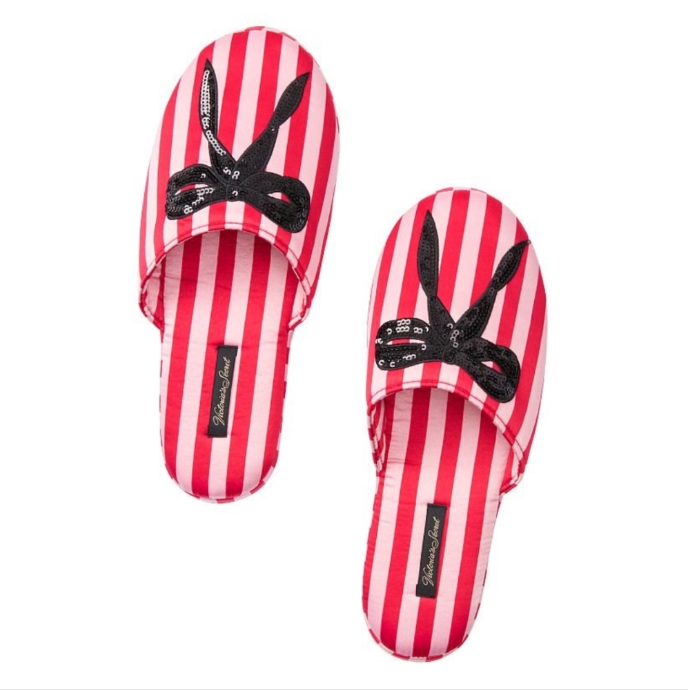 VS Signature Satin & Bow Slippers